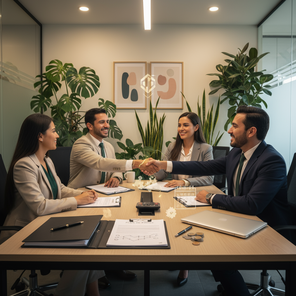 Ilustración de mediación mercantil